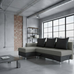 Tom M Corner Sofa Bed For Living Room Chipboard Frame Hr Foam Bonell Spring Wooden Base 215X133X95Cm Grey And Graphite Left - thumbnail 2