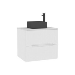 Royal Bathrooms Venice 600mm Gloss White Wall Mounted Bathroom Countertop Vanity Unit 2 Drawer With Art Square Basin - thumbnail 7