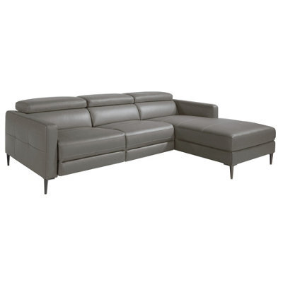 Angel Cerda Dark Grey Leather Relax Chaise Longue Right Sofa For Ultimate Comfort - image 1