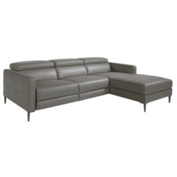 Angel Cerda Dark Grey Leather Relax Chaise Longue Right Sofa For Ultimate Comfort - thumbnail 1