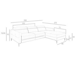 Angel Cerda Dark Grey Leather Relax Chaise Longue Right Sofa For Ultimate Comfort - thumbnail 7