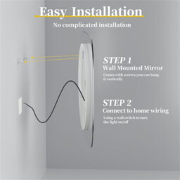 Luvodi 800X700mm Round Led Lighted Bathroom Mirror Clear Glass Edge Anti-Fog Vanity Mirror Anti-Fog, Backlit Light - thumbnail 9
