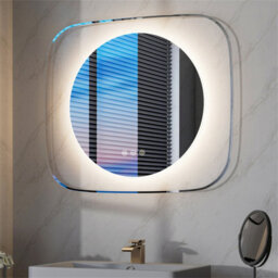 Luvodi 800X700mm Round Led Lighted Bathroom Mirror Clear Glass Edge Anti-Fog Vanity Mirror Anti-Fog, Backlit Light - thumbnail 6