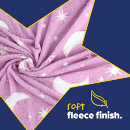 Wicked Gizmos Glow In The Dark Blanket Pink Soft Fleece Throw W/ Luminous Moon & Stars Design Cozy Lightweight & Machine Washable - thumbnail 6