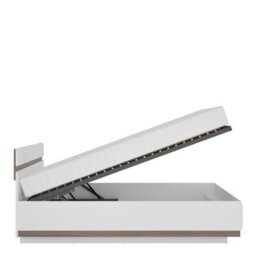 Furniture To Go Chelsea Kingsize Bed  In White With Oak Trim And Lift Up Function - thumbnail 2