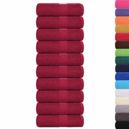 Berkfield Wash Towels 10 Pcs Frogn Bordeaux 30X30 Cm 100% Cotton - thumbnail 2