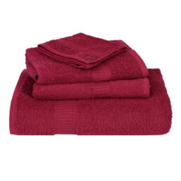Berkfield Wash Towels 10 Pcs Frogn Bordeaux 30X30 Cm 100% Cotton - thumbnail 4