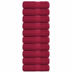 Berkfield Wash Towels 10 Pcs Frogn Bordeaux 30X30 Cm 100% Cotton - thumbnail 1