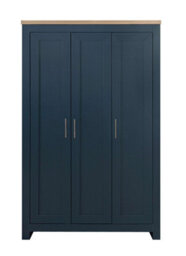 Birlea Highgate 3 Door Wardrobe Navy Blue & Oak - thumbnail 4