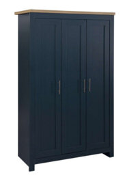 Birlea Highgate 3 Door Wardrobe Navy Blue & Oak - thumbnail 3