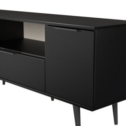 Fuji 2 Door 1 Drawer Wide Tv Unit In Black Matt (Ready Assembled) - thumbnail 5