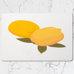 Benjamin Tate Design Placemat And Coaster Set Featuring Lemon Artwork From Designer Collection With Wooden Base Limited Edition - thumbnail 2