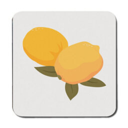 Benjamin Tate Design Placemat And Coaster Set Featuring Lemon Artwork From Designer Collection With Wooden Base Limited Edition - thumbnail 3