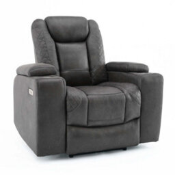 More4Homes Ashton 1 Seater Fabric Auto Recliner Chair Grey - thumbnail 2