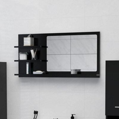 Walplus Bathroom Mirror Black 90X10.5X45 Cm Engineered Wood - image 1