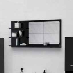 Walplus Bathroom Mirror Black 90X10.5X45 Cm Engineered Wood - thumbnail 1