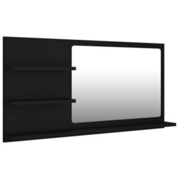 Walplus Bathroom Mirror Black 90X10.5X45 Cm Engineered Wood - thumbnail 2
