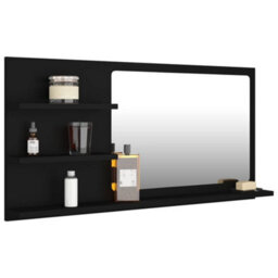 Walplus Bathroom Mirror Black 90X10.5X45 Cm Engineered Wood - thumbnail 3