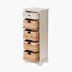 Pacific Lifestyle Devonshire Cream Wood 1 Drawer 4 Basket Tall Unit - thumbnail 5