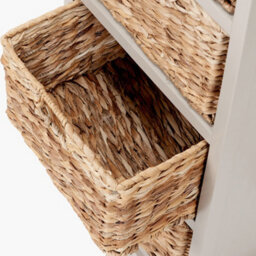Pacific Lifestyle Devonshire Cream Wood 1 Drawer 4 Basket Tall Unit - thumbnail 7