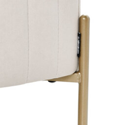 Wyld And Coco Off-White Velvet Rectangular Bench With Gold Metal Legs 91 X 47 Cm, Vertically Tufted - thumbnail 6