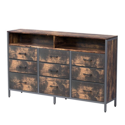 Wooden Chest Of 9 Drawers Bedroom Furniture Storage Bedside Table Country - image 1