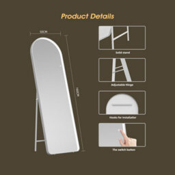 Fascinate Arched Full Length Illuminated Hollywood Mirror 160X50Cm - Freestanding Wall Mountable - thumbnail 7