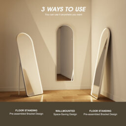 Fascinate Arched Full Length Illuminated Hollywood Mirror 160X50Cm - Freestanding Wall Mountable - thumbnail 3