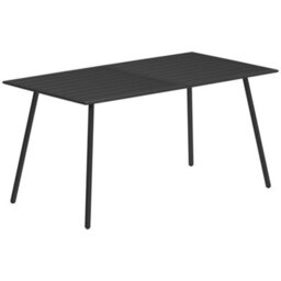 Wyld Haus Haba Steel Black Rectangular Outdoor Dining Table With Slatted Top - Seats 6 - thumbnail 2