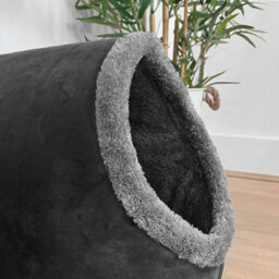 Finetree Cat Small Dog Cosy Bed Cave 2-In-1 Pets Igloo Hideout Cushion Washable Grey - thumbnail 6