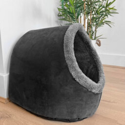 Finetree Cat Small Dog Cosy Bed Cave 2-In-1 Pets Igloo Hideout Cushion Washable Grey - thumbnail 5