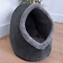 Finetree Cat Small Dog Cosy Bed Cave 2-In-1 Pets Igloo Hideout Cushion Washable Grey - thumbnail 2