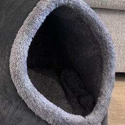 Finetree Cat Small Dog Cosy Bed Cave 2-In-1 Pets Igloo Hideout Cushion Washable Grey - thumbnail 4