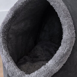Finetree Cat Small Dog Cosy Bed Cave 2-In-1 Pets Igloo Hideout Cushion Washable Grey - thumbnail 8