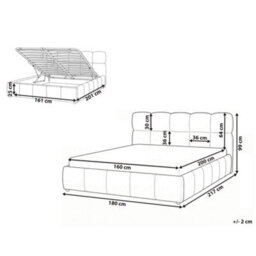 Beliani Ottoman Bed Fabric Noyon 160 X 200 Cm (Eu King Size) Light Beige - thumbnail 3
