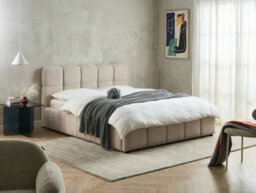 Beliani Ottoman Bed Fabric Noyon 160 X 200 Cm (Eu King Size) Light Beige - thumbnail 2
