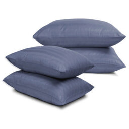 Bedlooms Washed Blue Satin Stripe  Pillowcase 2 Pair-Soft Touch Striped Pillow Covers Skin Friendly Pillowcase Bedding Set 50X75Cm