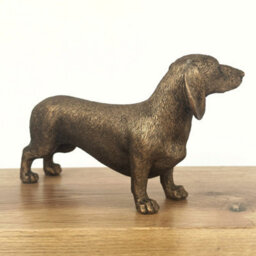 Animal Crackers Dachshund Figurine From The Leonardo Reflections Bronzed Range, Gift Boxed. - thumbnail 3