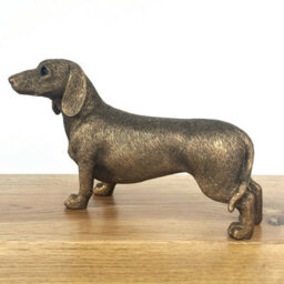 Animal Crackers Dachshund Figurine From The Leonardo Reflections Bronzed Range, Gift Boxed. - thumbnail 2