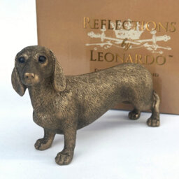 Animal Crackers Dachshund Figurine From The Leonardo Reflections Bronzed Range, Gift Boxed. - thumbnail 5