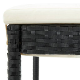 Walplus Garden Bar Stools With Cushions 4 Pcs Black Poly Rattan - thumbnail 8