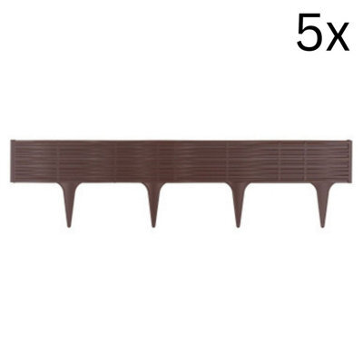 Urbn-Living Brown, Set Of 5 - Plastic Garden Border - image 1