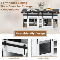 "Gainoom Black Lift Top Coffee Table 41.5"" Farmhouse Center Table 3-In-1 Convertible Dining Table" - thumbnail 6