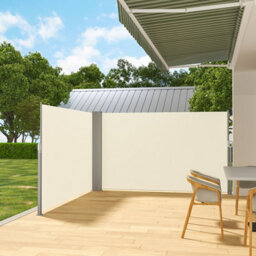Living And Home Beige Outdoor Garden Retractable Sun Protection Privacy Side Awning Double Sided 600 X 180 Cm - thumbnail 3