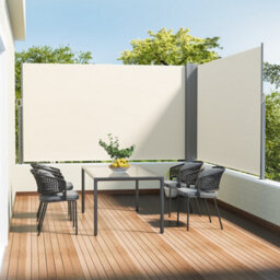Living And Home Beige Outdoor Garden Retractable Sun Protection Privacy Side Awning Double Sided 600 X 180 Cm - thumbnail 2
