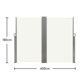 Living And Home Beige Outdoor Garden Retractable Sun Protection Privacy Side Awning Double Sided 600 X 180 Cm - thumbnail 7