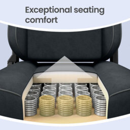 LEDREM Ergonomic Gaming Chair With Footrest And 4D Armrests, Suede Fabric, 72 X 72 X (125-135) Cm - thumbnail 6
