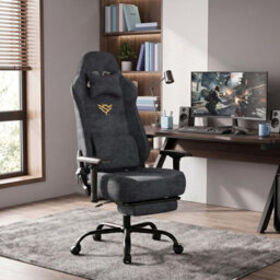 LEDREM Ergonomic Gaming Chair With Footrest And 4D Armrests, Suede Fabric, 72 X 72 X (125-135) Cm - thumbnail 5