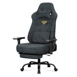 LEDREM Ergonomic Gaming Chair With Footrest And 4D Armrests, Suede Fabric, 72 X 72 X (125-135) Cm - thumbnail 2