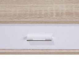 Beliani Office Desk 100 X 48 Cm, Light Brown And White, Drawer And Shelf - thumbnail 8